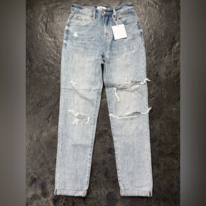 Pistola Light Blue Distressed Ankle Jeans